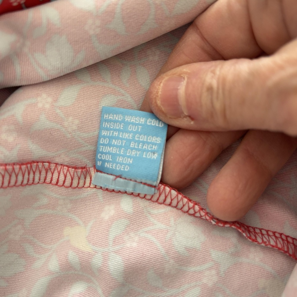 J.‎ McLaughlin Dress Womens XS Catalina Cloth Red Floral Bird 3/4 Sleeve Preppy - Picture 11 of 12